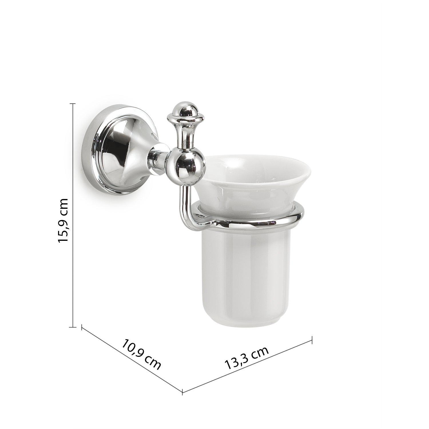 Porte-gobelet NEVIS, céramique, chrome - 5