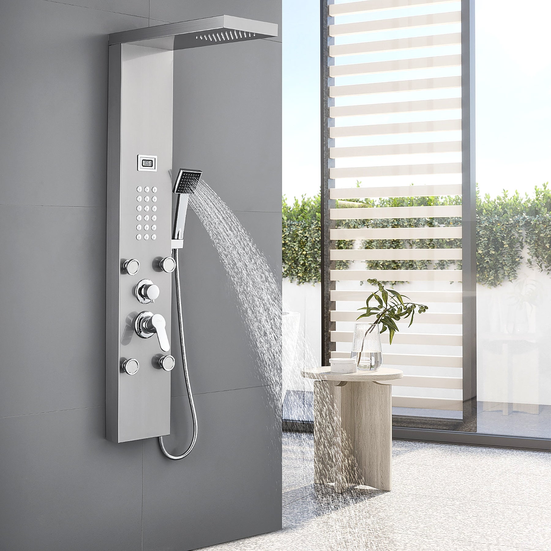 Panneau Colonne Douche Hydromassante Auralum avec Écran Affichage