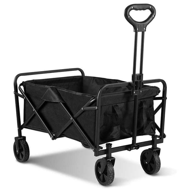 Wózek ogrodowy - 60 l Składany wózek transportowy Składana przyczepa ogrodowa na kółkach do plaży, ogrodu, transportu