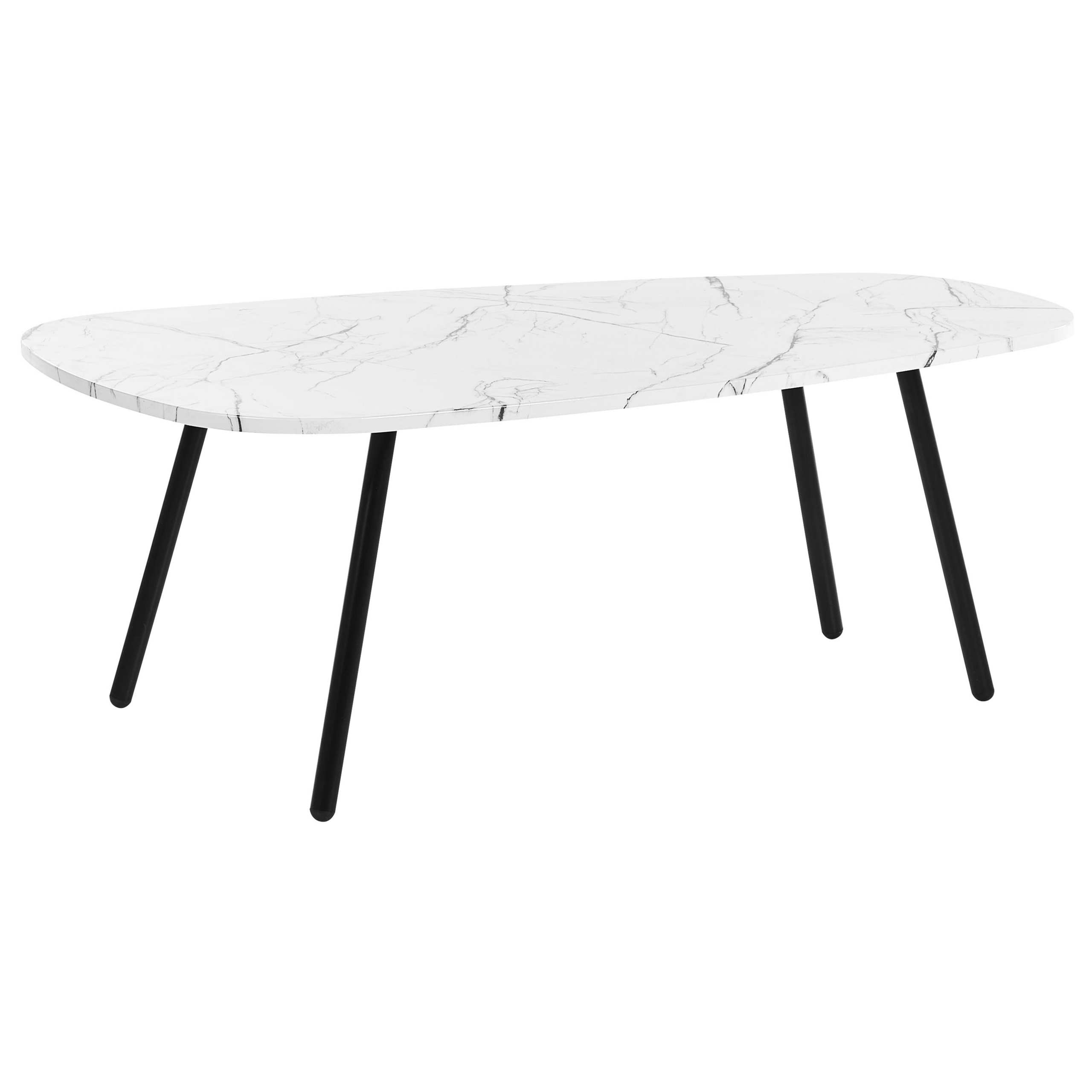 Beliani Mesa De Centro Biddle Mármol Blanco , Leroy Merlin