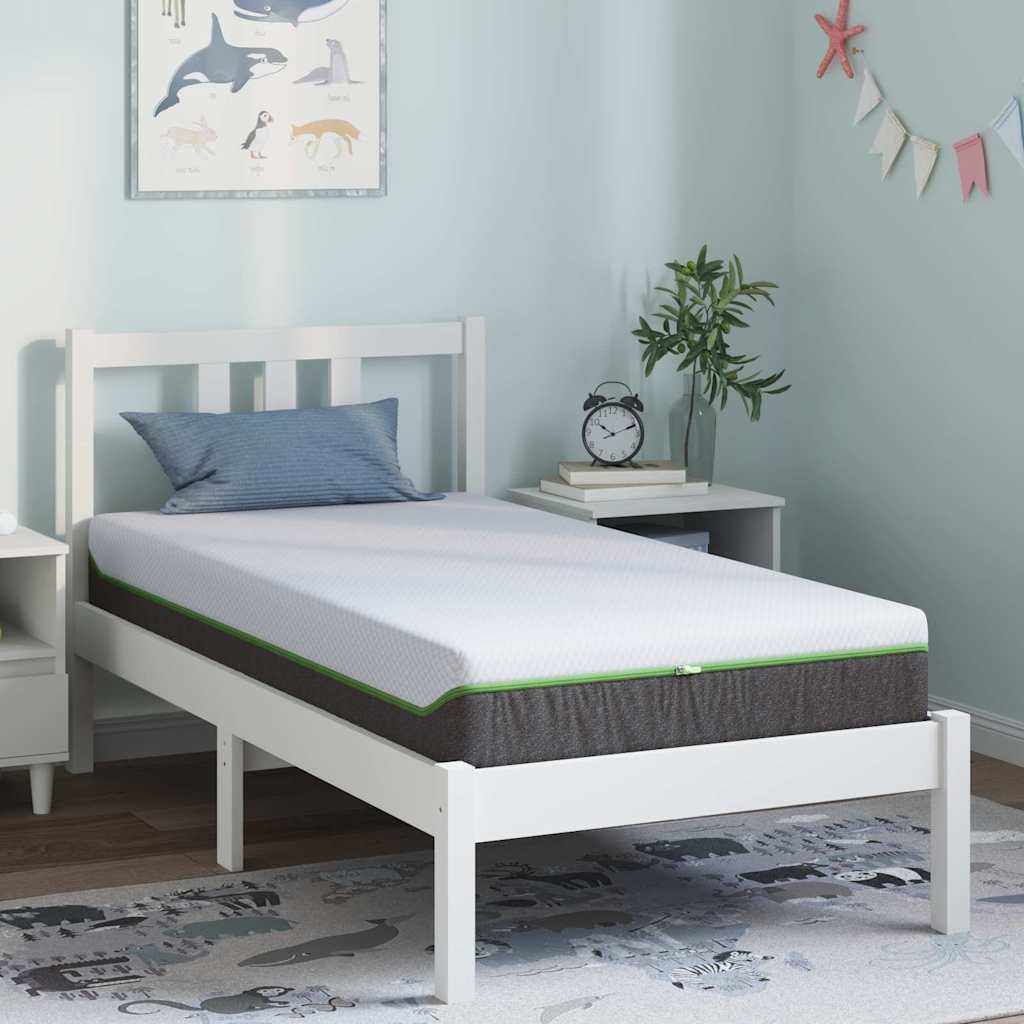 Materac Biały i szary 80 x 160 cm Tkanina żakardowa vidaXL