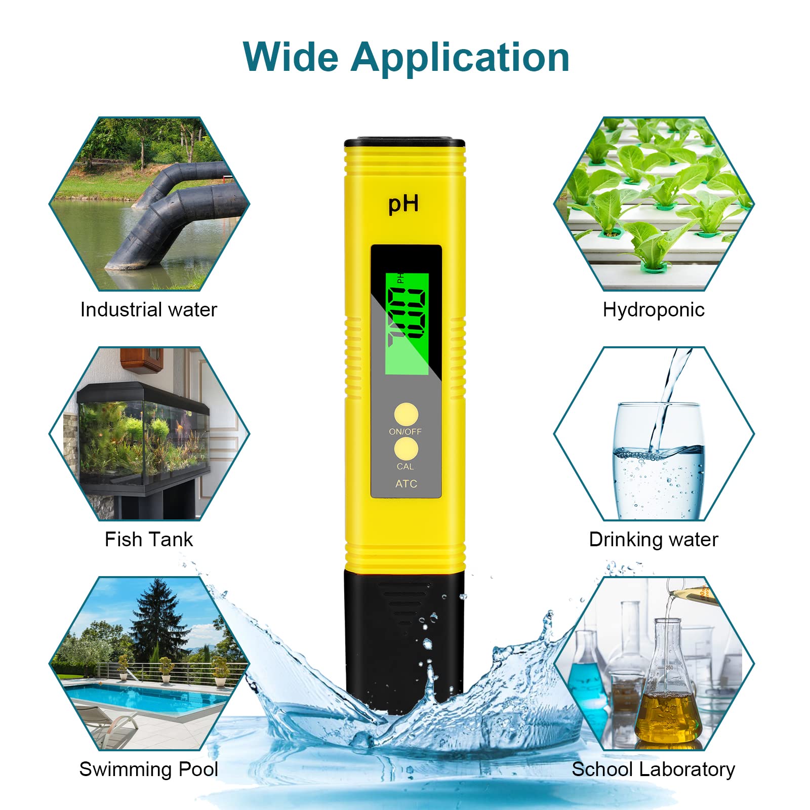 Testeur pH Numérique 4 en 1 Haute Précision 0.01 - Écran LCD pour Eau Potable, Piscine, Aquarium et Hydroponie - Analyse Qualité Eau Professionnelle - 7
