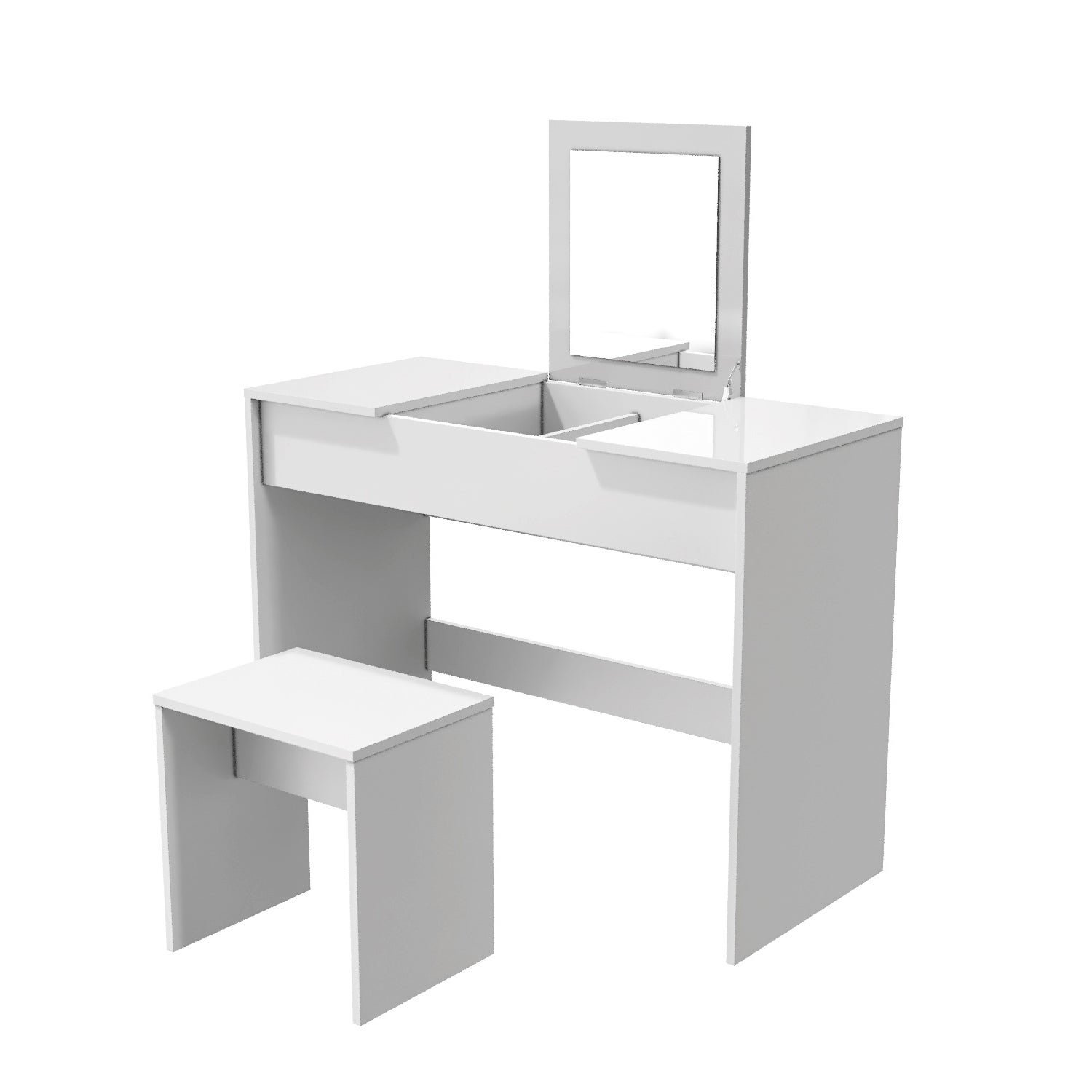Set Di 2 Tavolini A Nido Con Effetto Marmo Lucido E Cassetti - 60x60x45,5 Cm E 50x50x32 Cm - Portata 30 Kg Ciascuno - Nero/MDF