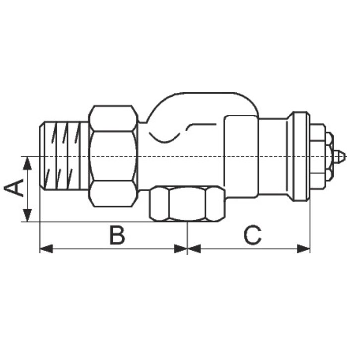 Corps thermostatique équerre inversé - F 3/8' - AV9 - Oventrop - 2
