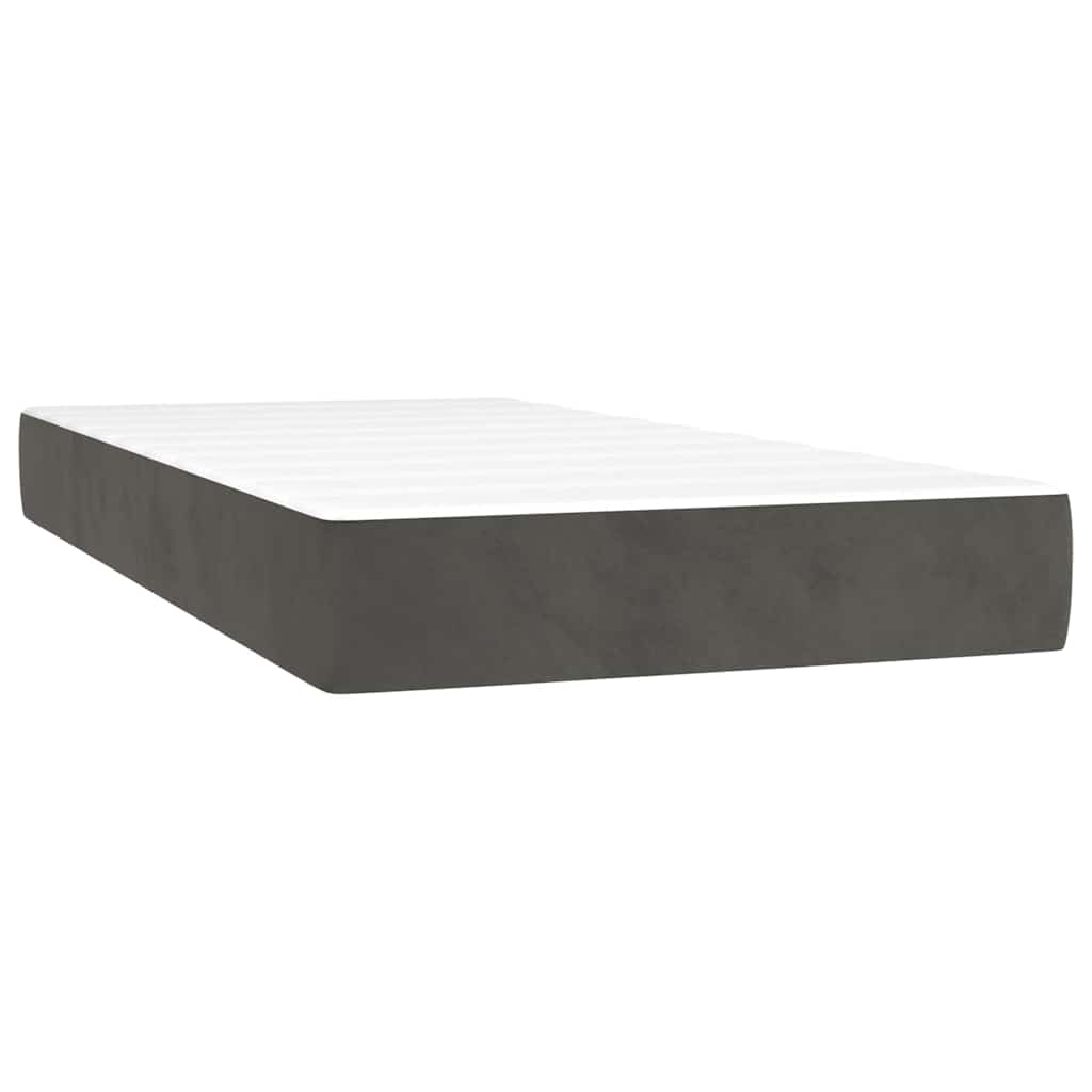 Colchón de muelles ensacados firmeza media terciopelo gris oscuro 80x210x20cm vidaXL - 2