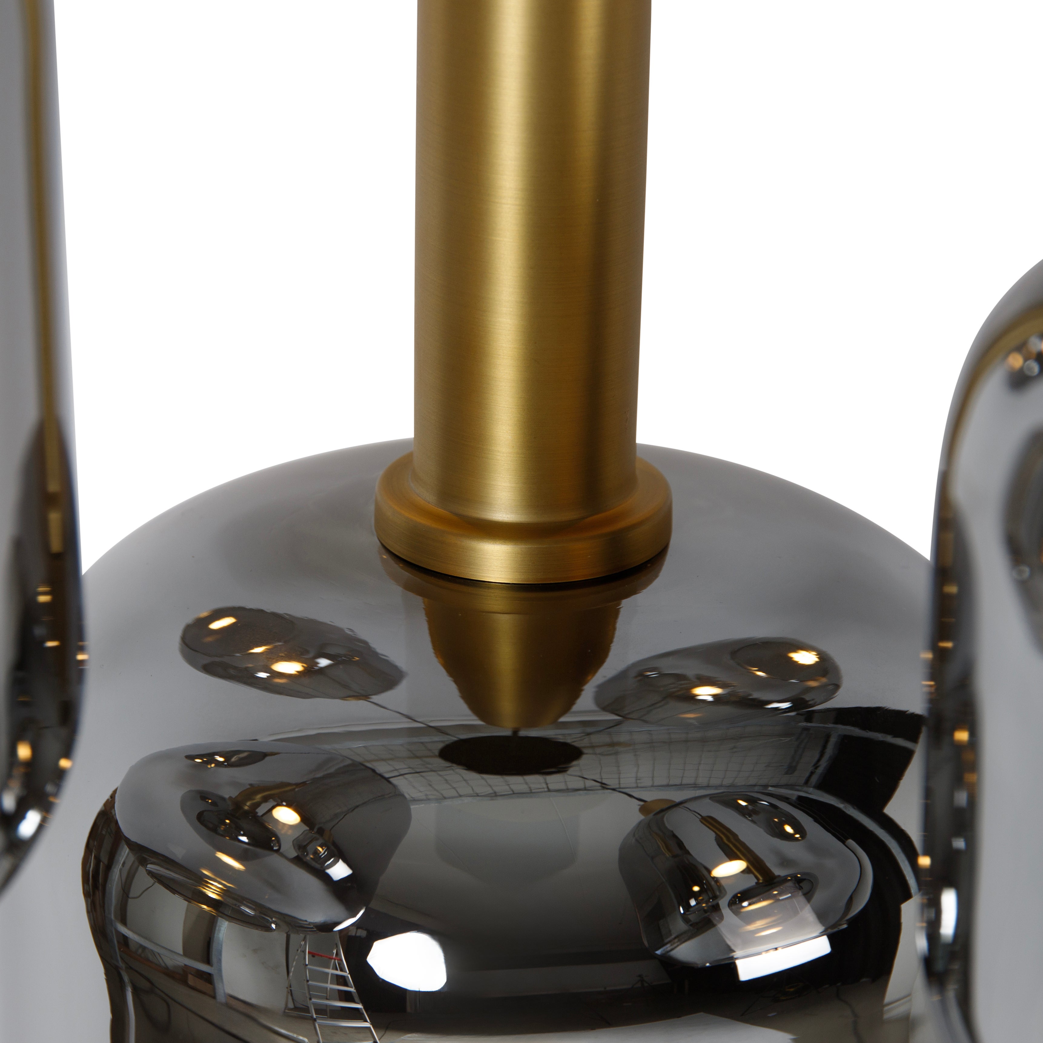 Suspension noire avec verre doré et fumé avec 5 PUCC - Zuzanna - 7