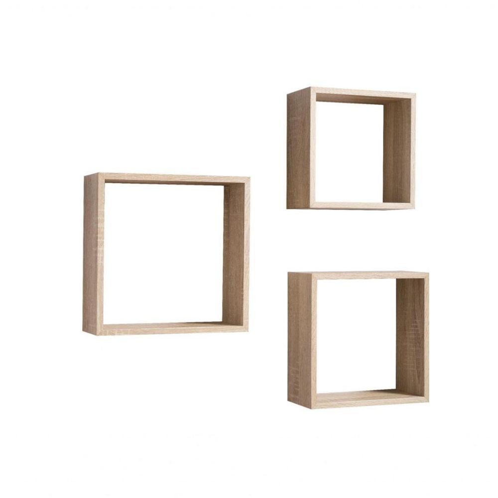Set Di 3 Cubi Della Linea VITTORIA, Set Di 3 Mensole Da Muro Cubi Arredo Mensole Cubo Cubi Da Parete Lxaxp 35x35x28 Cm Colore Grigio 87609171