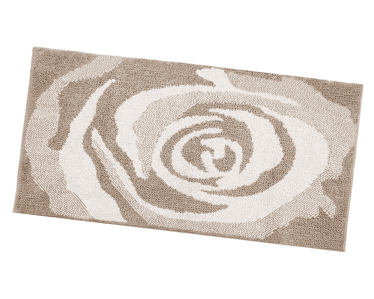 Alfombra de baño 65x140 cm pie de cama suave antideslizante algodón puro elegante beige
