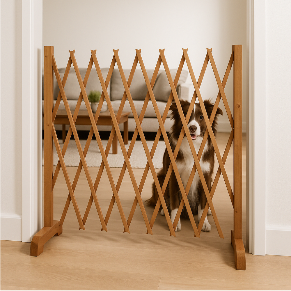Barrière de sécurité extensible - 30 à 150 cm x 90 cm - Barrière de protection en bois - 4