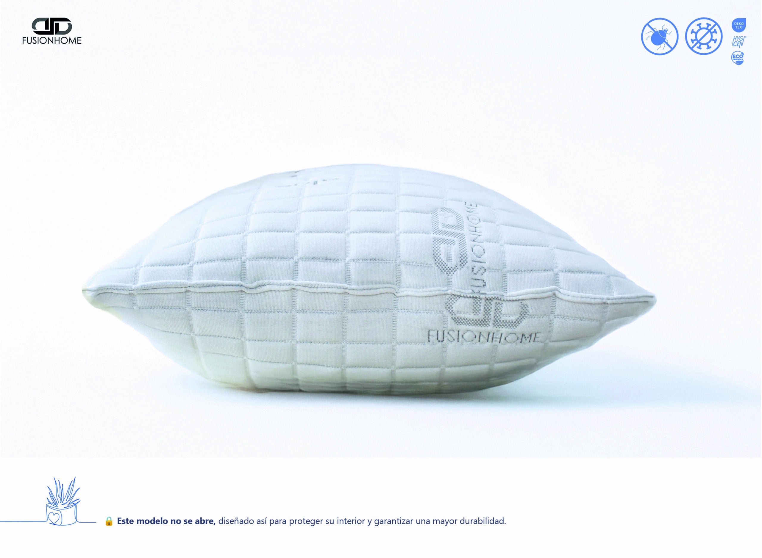 Pack 2 Almohadas Visco Aloe Vera 100% Copos Viscoelástica 75cm FusionHome - 4