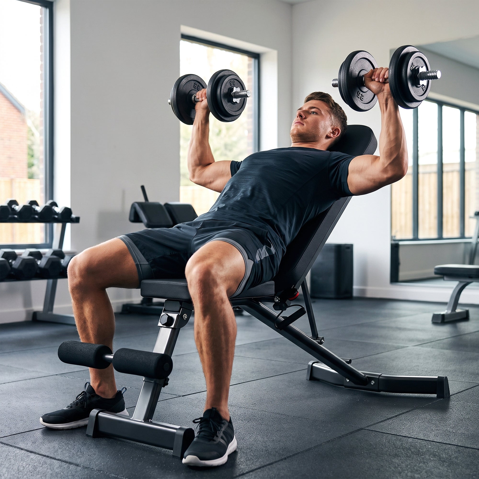 Banc de musculation dossier réglable 3 positions noir | Leroy Merlin
