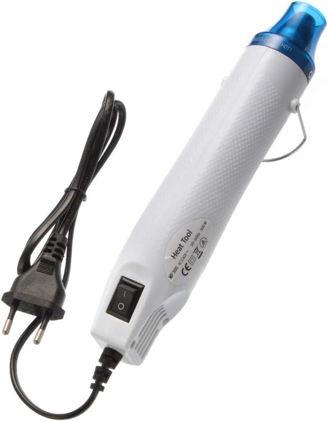 Mini pistola de aire caliente eléctrica de 300 W, mini herramienta de calor para encogimiento, kit de pistola de aire caliente para polvo, pistola de
