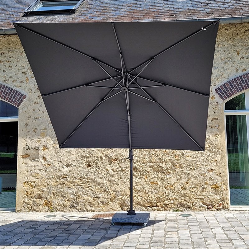 Pied de parasol en granite gris 102 kg avec roulettes Diamanta - 6