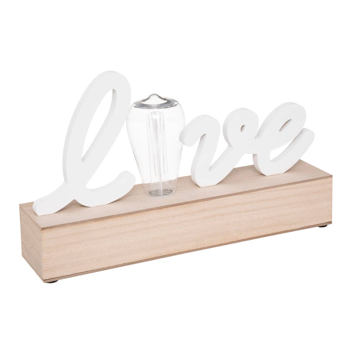 Lámpara infantil love - madera - blanco - h19 cm - atmosphera créateur d'intérieur