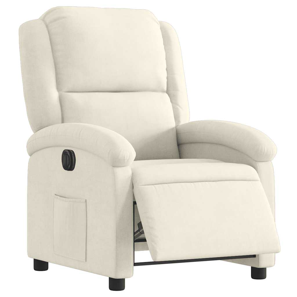 Fauteuil inclinable électrique Crème Velours - 3