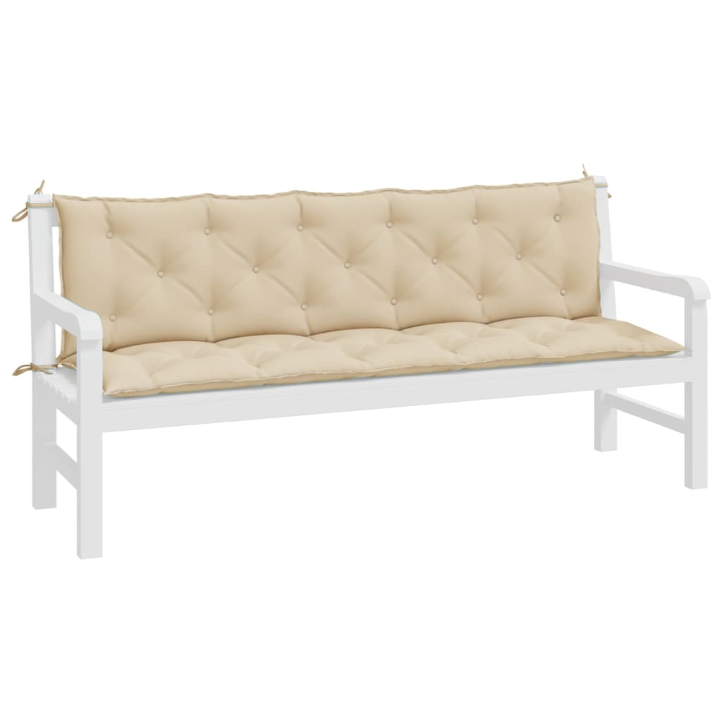vidaXL Cojines de banco de jardín 2 uds tela Oxford beige 180x50x7 cm - 4