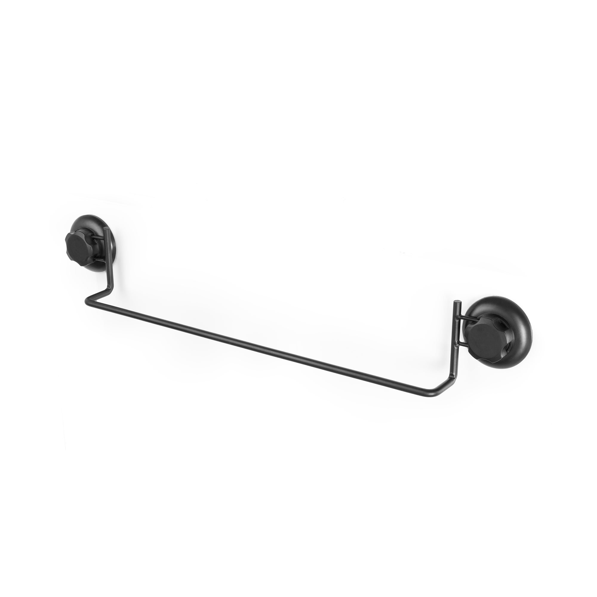Porte-serviettes MSV MS4570 à Ventouses Double - Noir, Plastique - Pour Salle De Bain Sans Perçage
