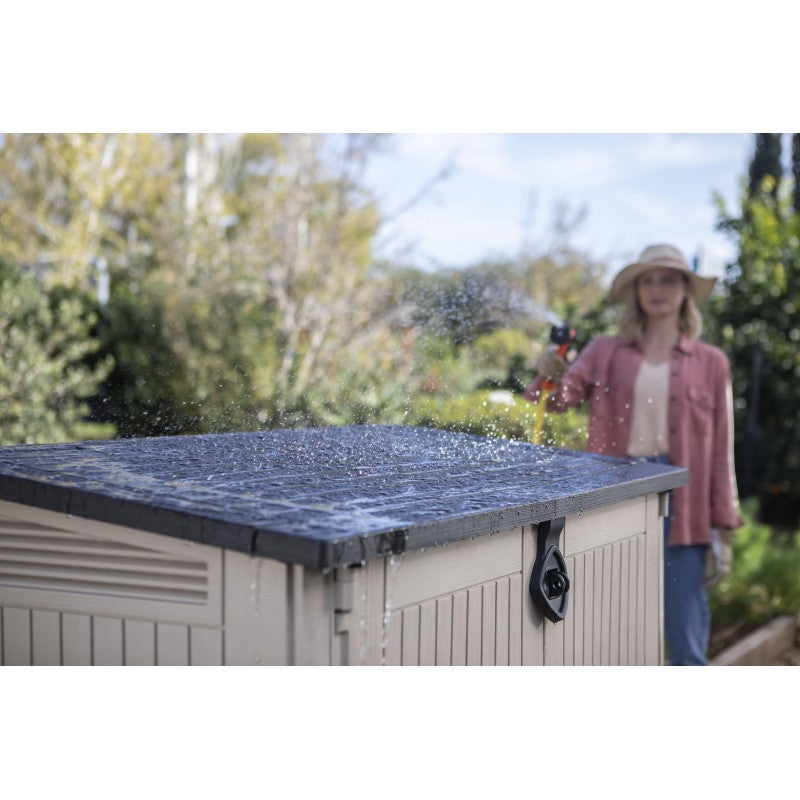 Armadio Porta Attrezzi da Giardino 130x110x74 cm in Resina Keter Store It Out Midi Beige - 6