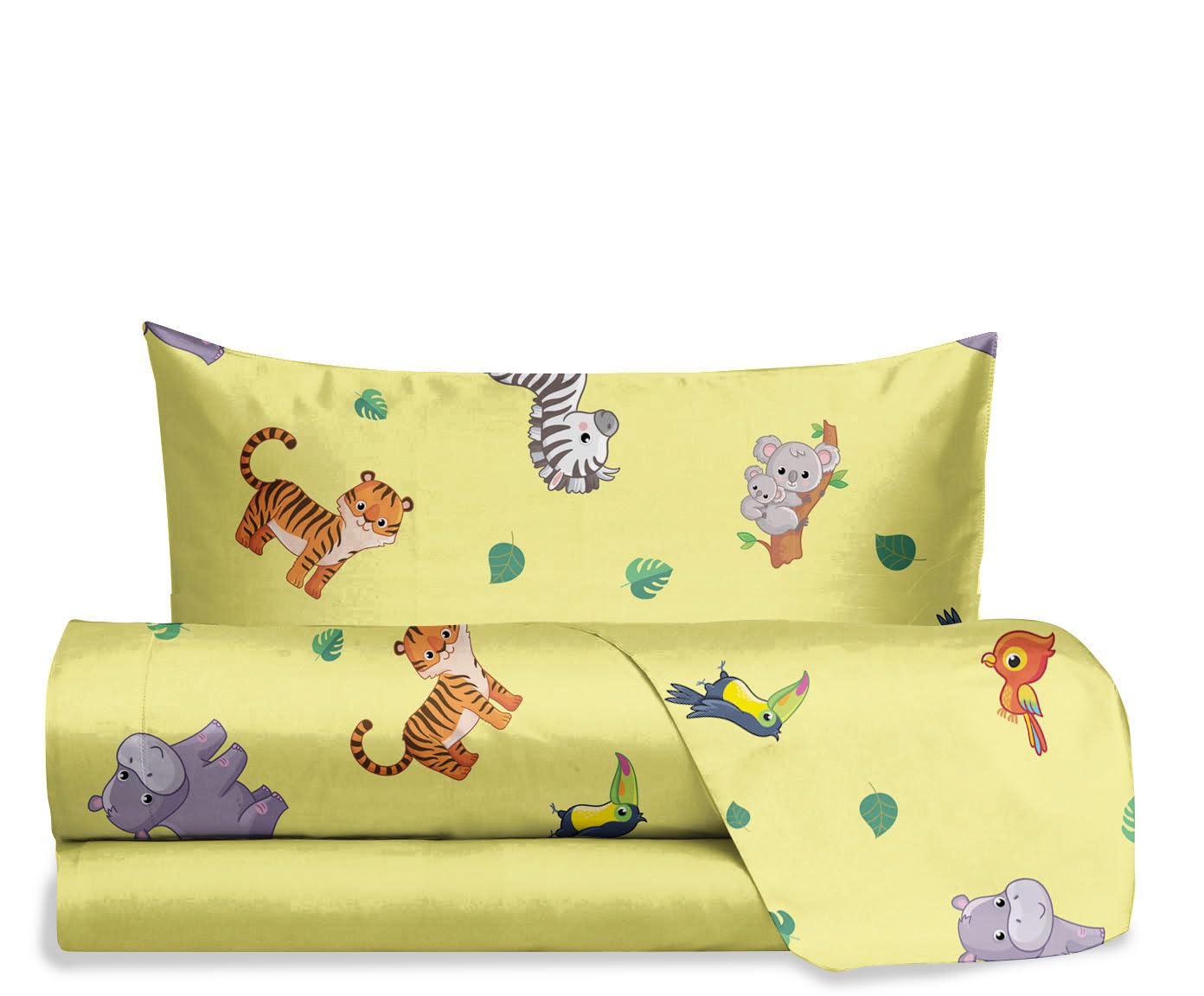 Jejeloiu Set Copripiumino 100% Cotone Animali Della Giungla: Per Letto Matrimoniale Con Federa, Biancheria Da Letto Morbida Per Bambini!