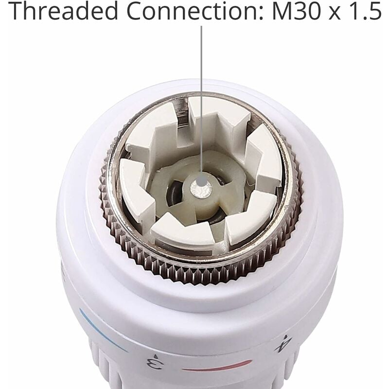 Tête de radiateur thermostatique 3 pièces tête de thermostat de radiateur TRV M 30 x 1,5 tête de remplacement de la vanne de radiateur thermostatique - 4