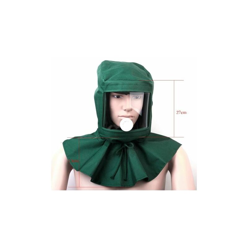 Casque Masque de Protection Anti-Vent Anti-poussière pour Sablage Sableuse - 4