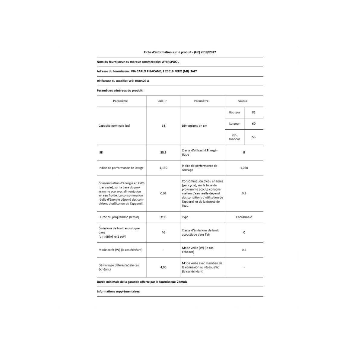 Whirlpool - Lave-vaisselle encastrable - W2IHKD526A - 4