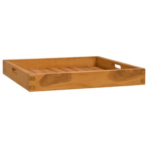 2 Plateaux Rectangulaires En Bois D'Acacia - 20x10cm | Plateau Décoration Et Rangement Pour Salon/Salle De Bain