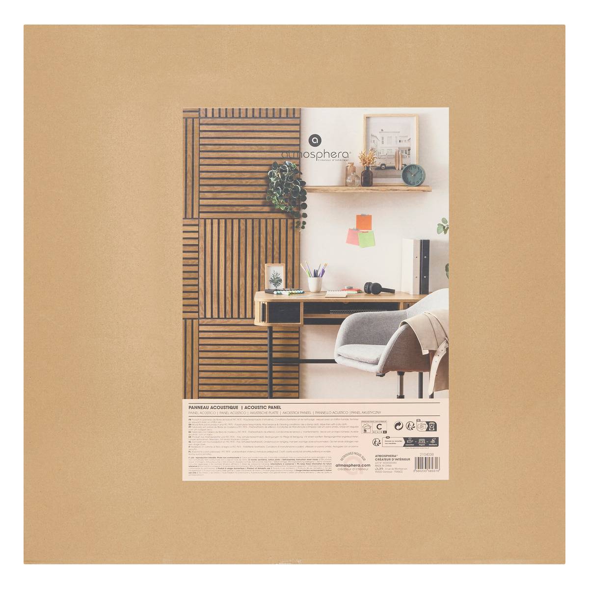 Pannello decorativo da parete Colva in legno scuro 60x60cm - 3