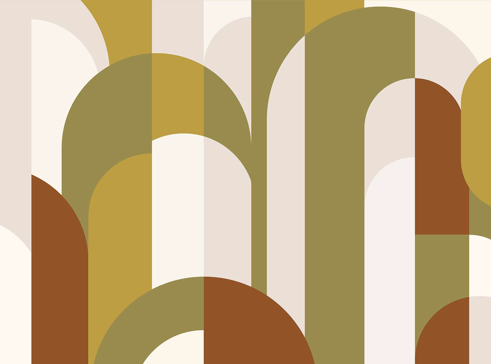 Papier peint panoramique Arcade verte sauge - 364x270cm - 2