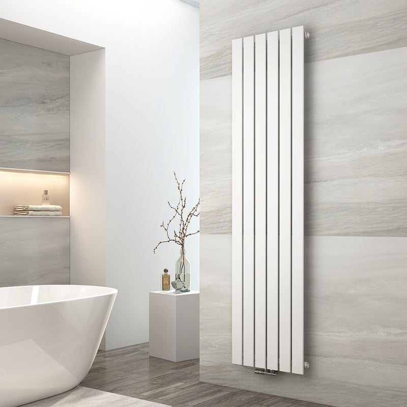 EMKE Grzejnik Stalowy Pojedynczy Pionowy 948W, 180x46 cm, 4 bar, do 9 m² – Biały