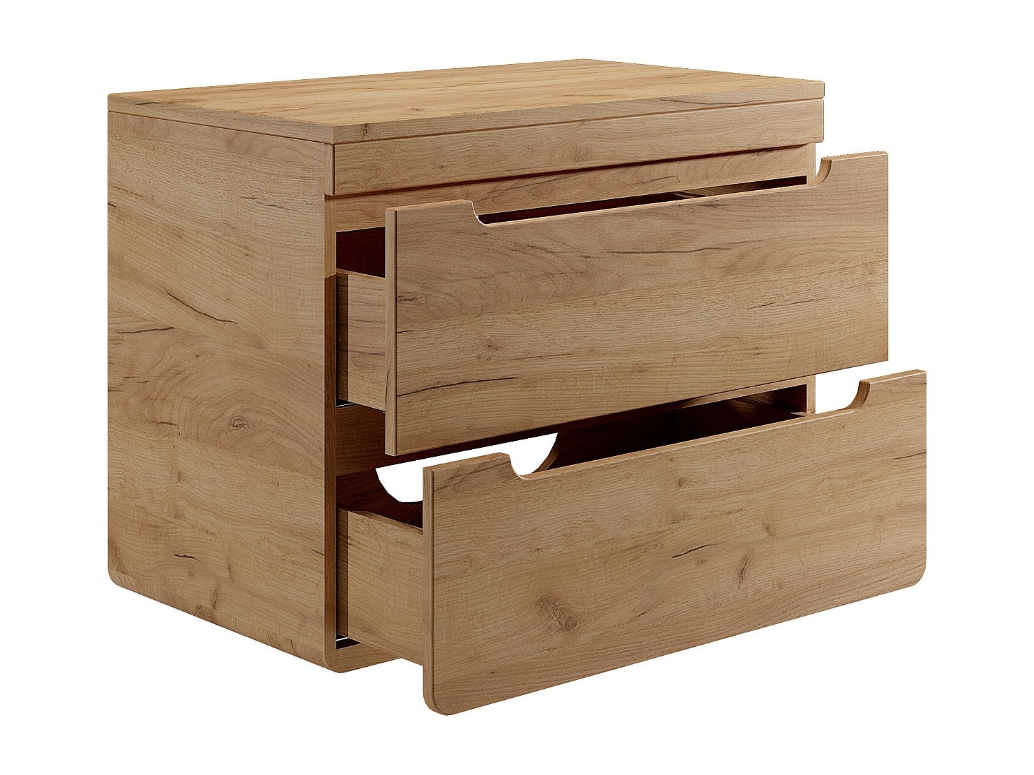 Meuble sous vasque suspendu avec planche - 80 cm - Naturel clair - ARUBA - 4