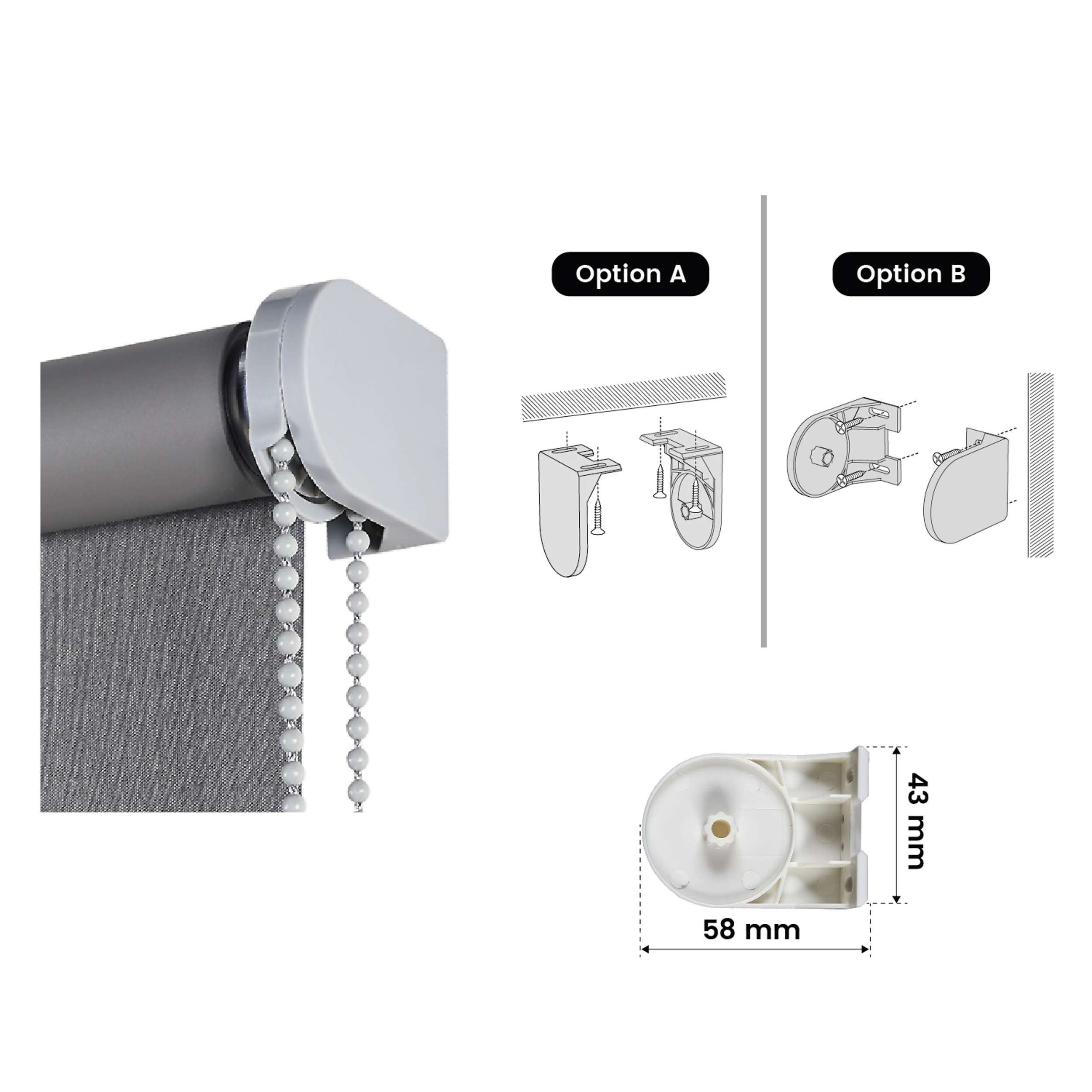 estore blackout Moon, estore blackout cinza escuro, 120 x 250 cm - 5