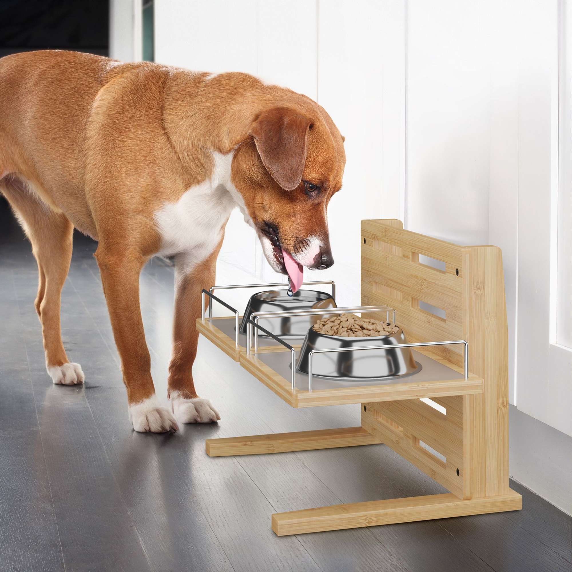 Northio Comedero Elevado Ajustable Para Perros , Leroy Merlin