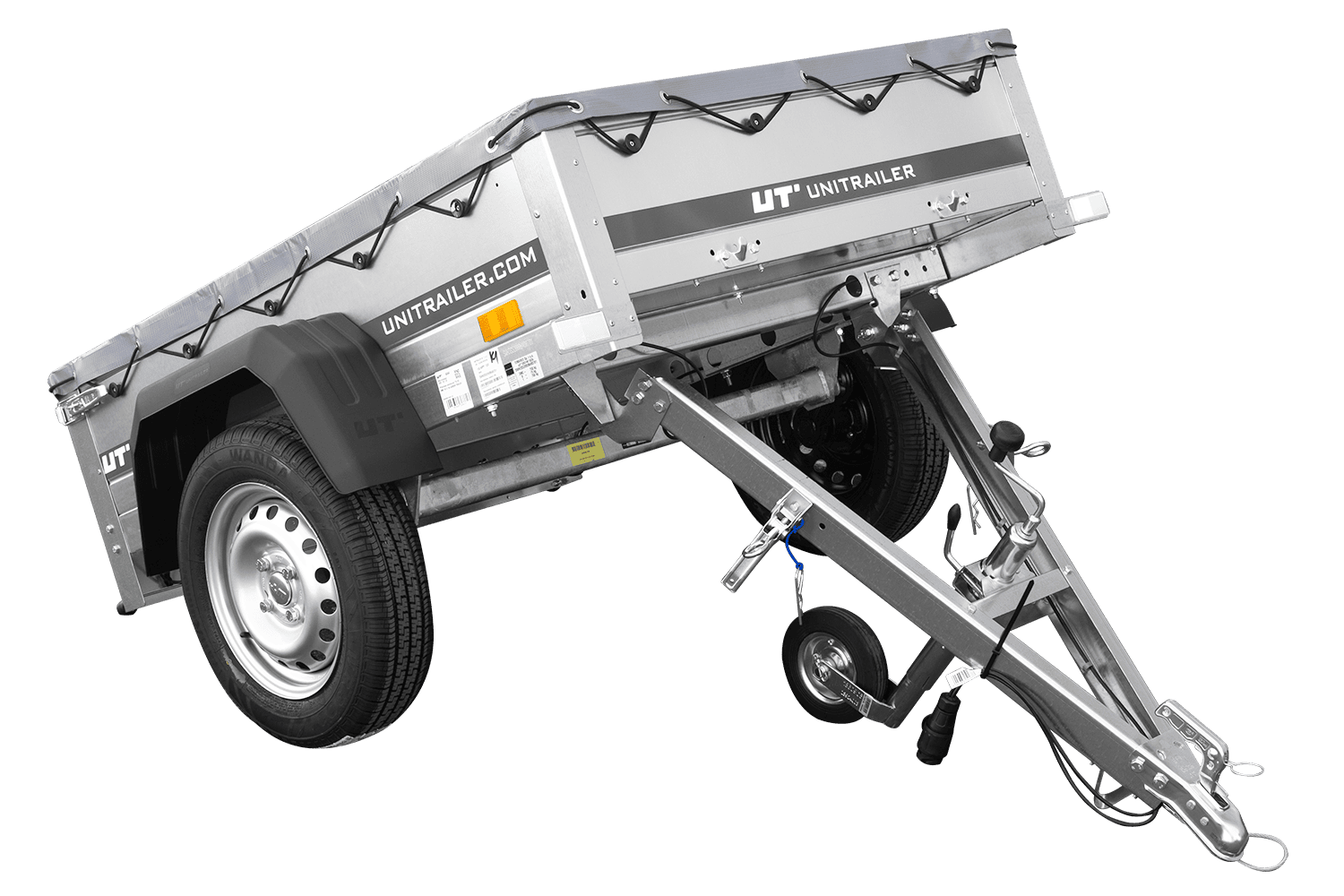 Przyczepka jednoosiowa 150x106 UNITRAILER GARDEN 150 KIPP ze stelażem H-0 i pokrowcem szarym 1 szt.