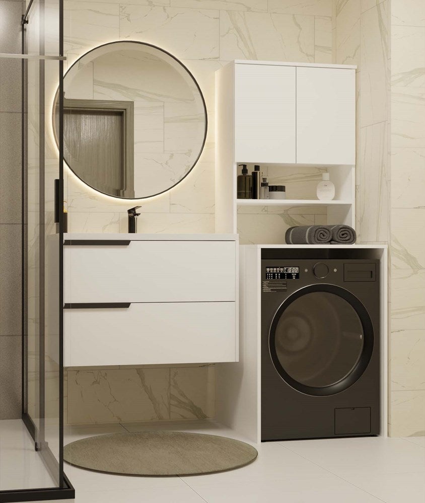 COMO - Mueble para lavadora - 180x64x64 - 2 puertas y estante abierto - 5