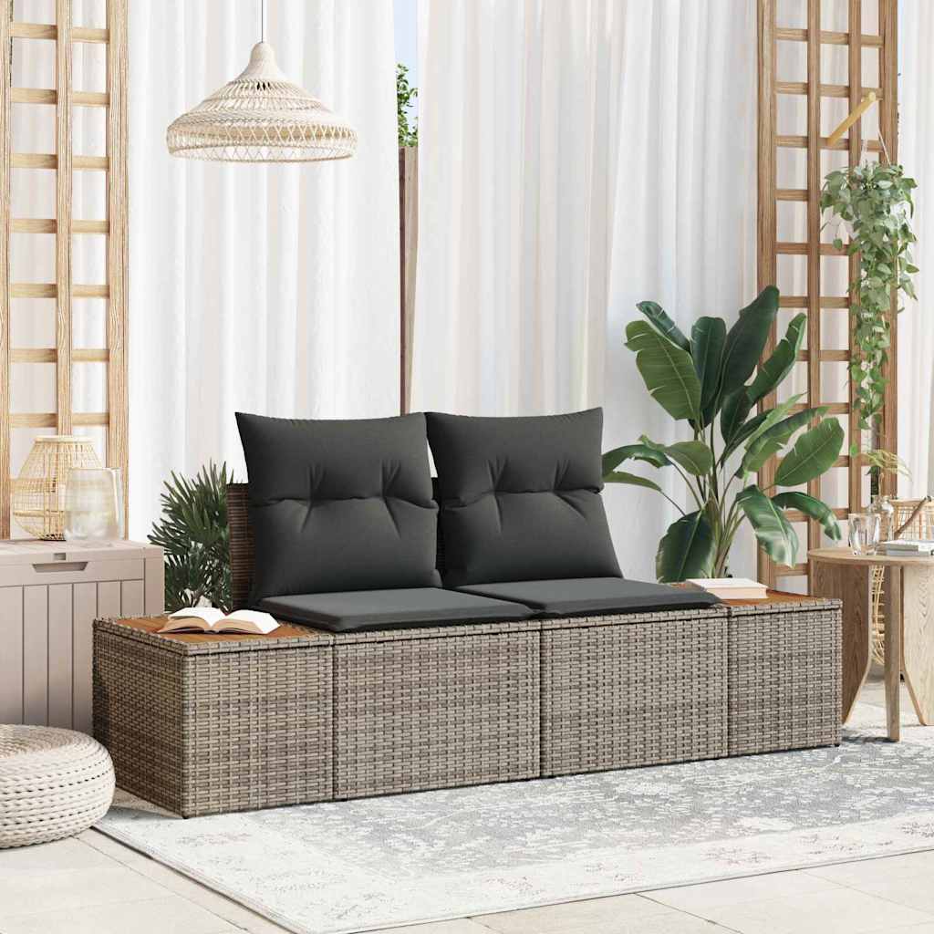 Sofa Ogrodowa Szary 184 x 62 x 85cm polirattan vidaXL