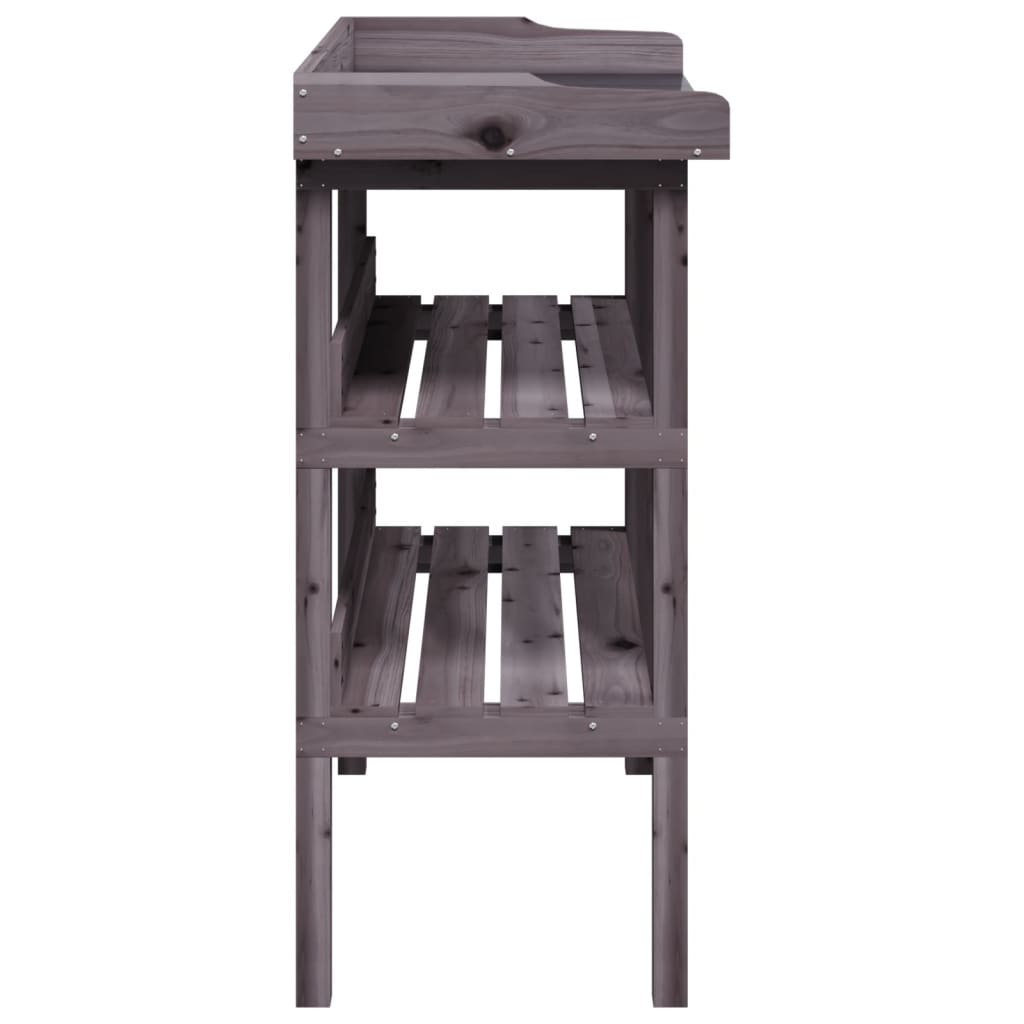 Jardinière | Table à plantes avec étagères gris 78x38x82,5 cm bois de sapin CFW71145 - 5