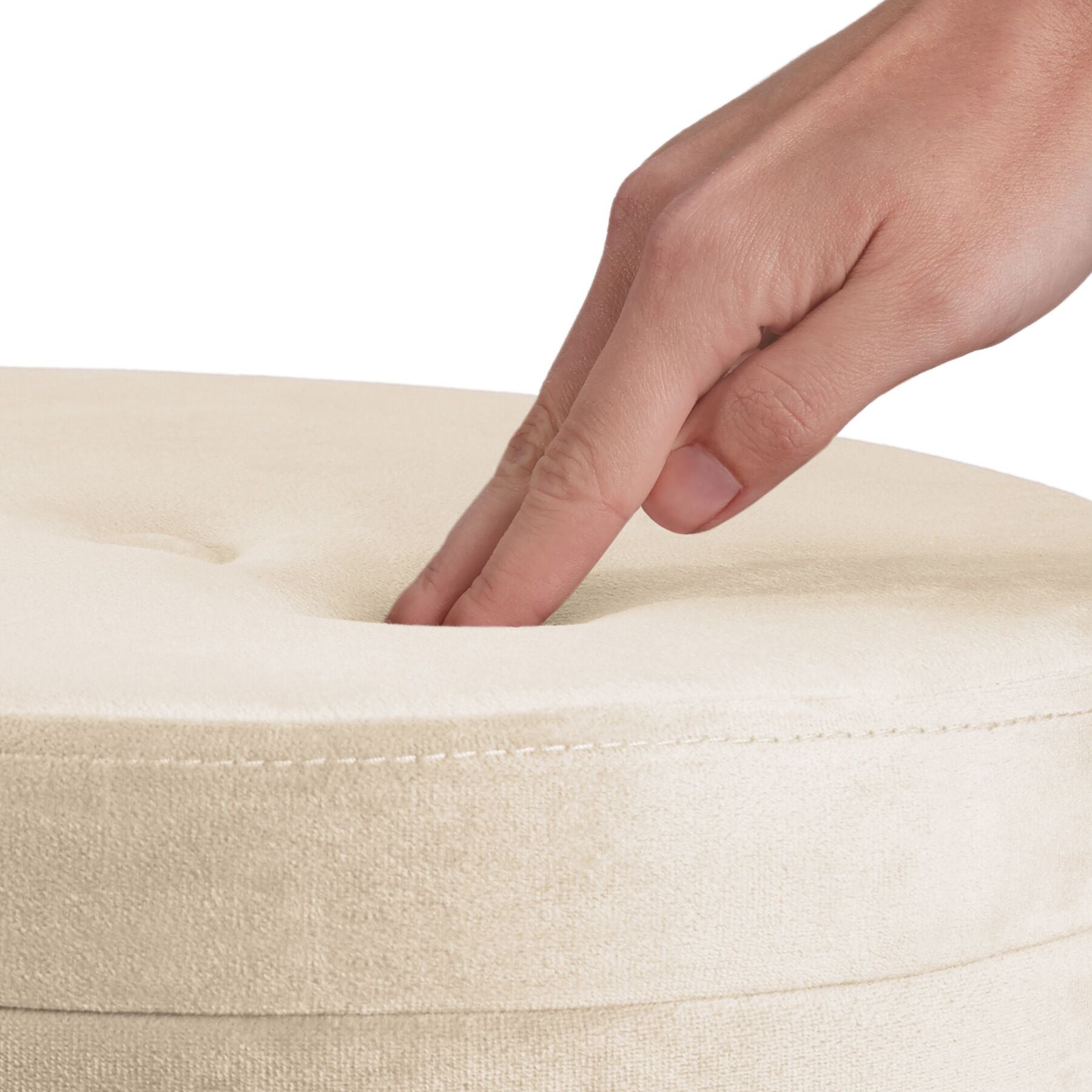 Tabouret avec espace de rangement en bois MDF aspect velours TECTAKE - 7