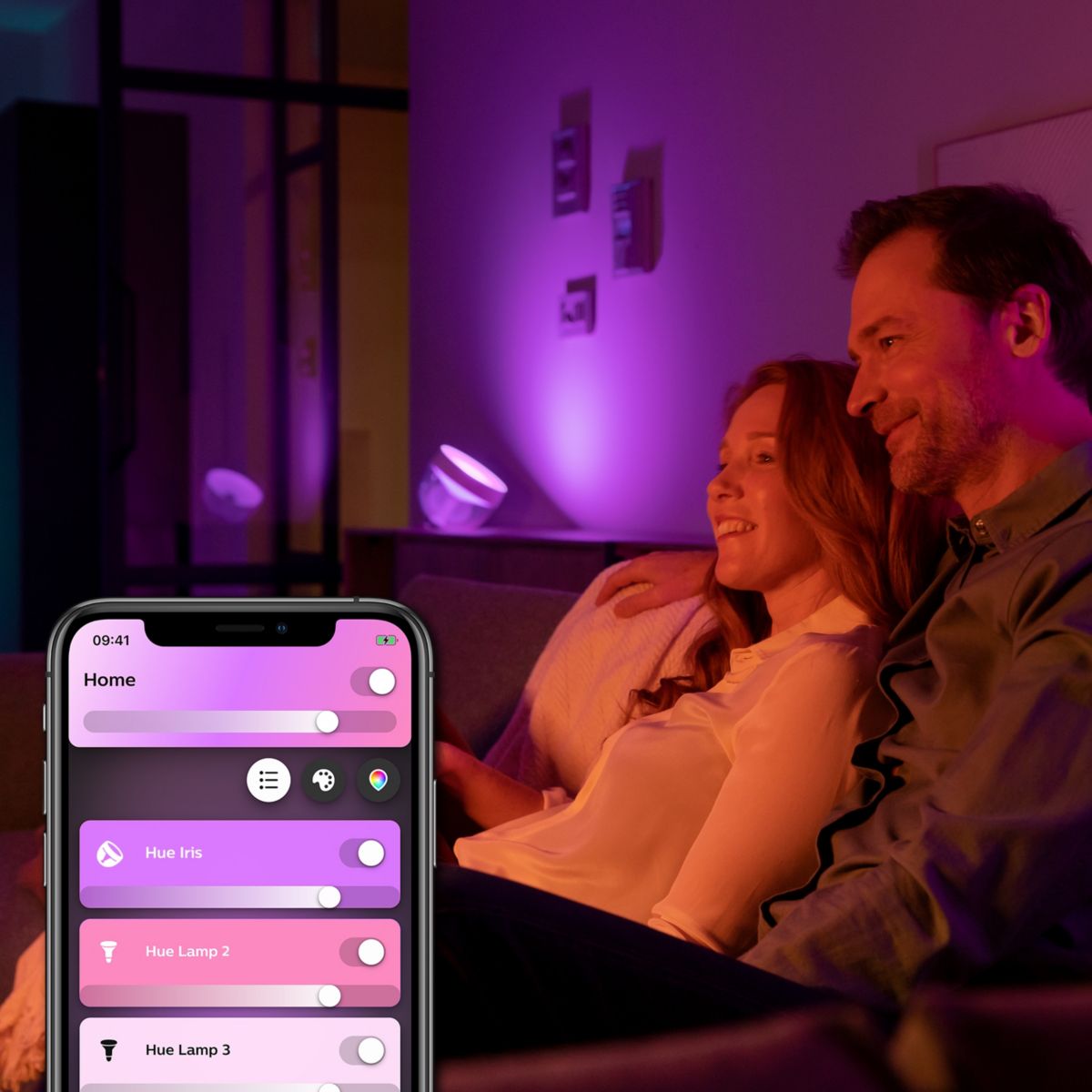Lampe connectée PHILIPS HUE W&C Iris Noir - 3