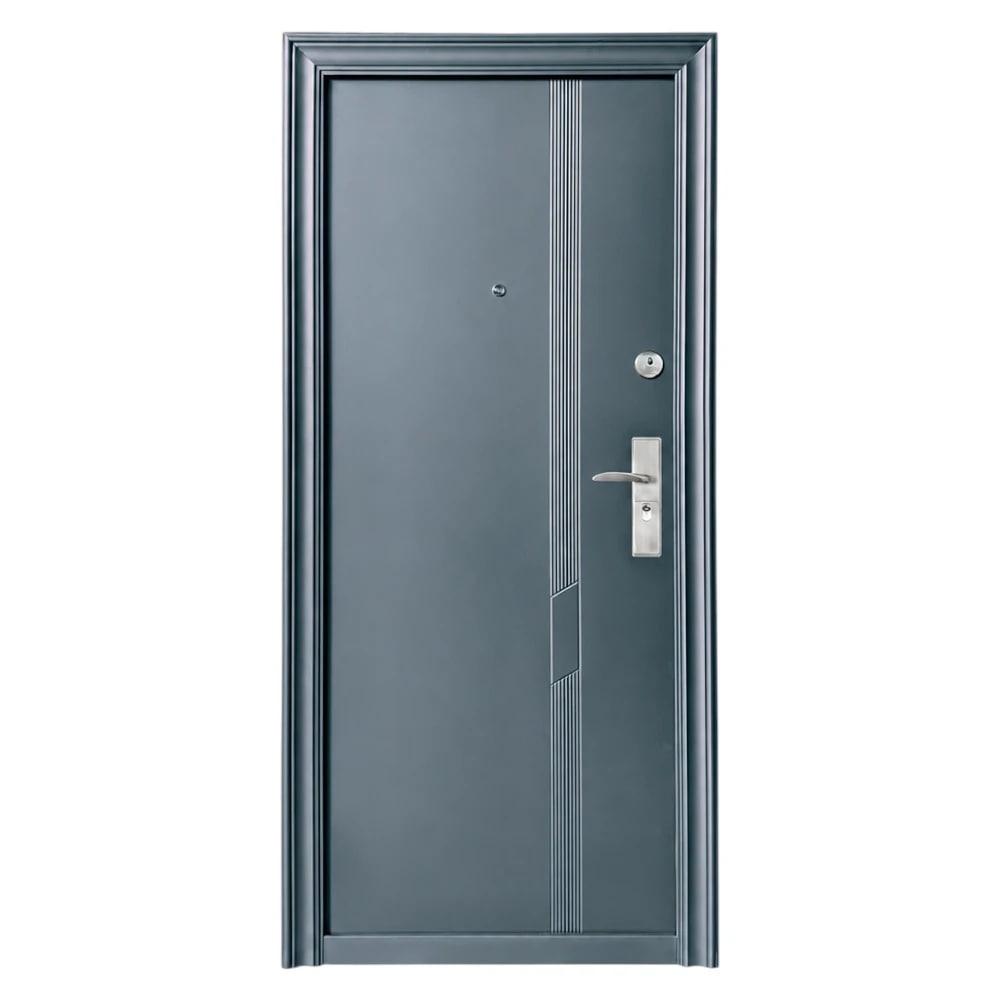 Usa metalica de exterior cu izolatie Novo Doors ND43, Deschidere Stanga, tabla 0.7 mm, toc de 7 cm, pentru case, Gri Antracit