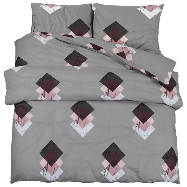 Ensemble de housse de couette Gris 140x200 Coton