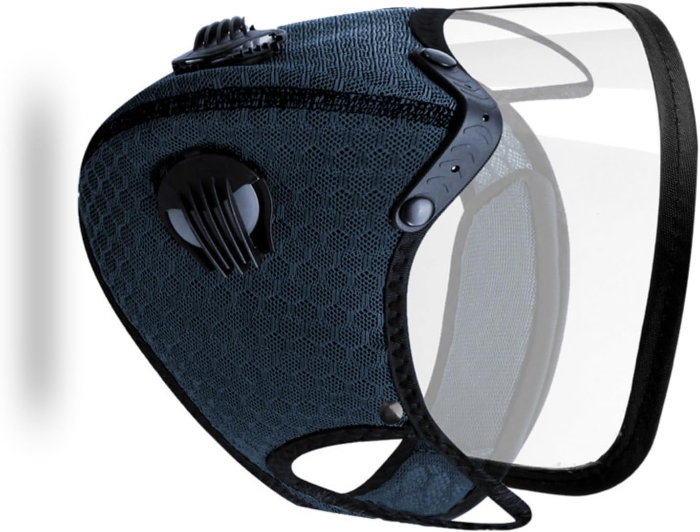 Masque anti-poussière pour menuiserie, construction, nettoyage, peinture, sciage et meulage, bleu marine, 1 pièce, avec lentille - 3