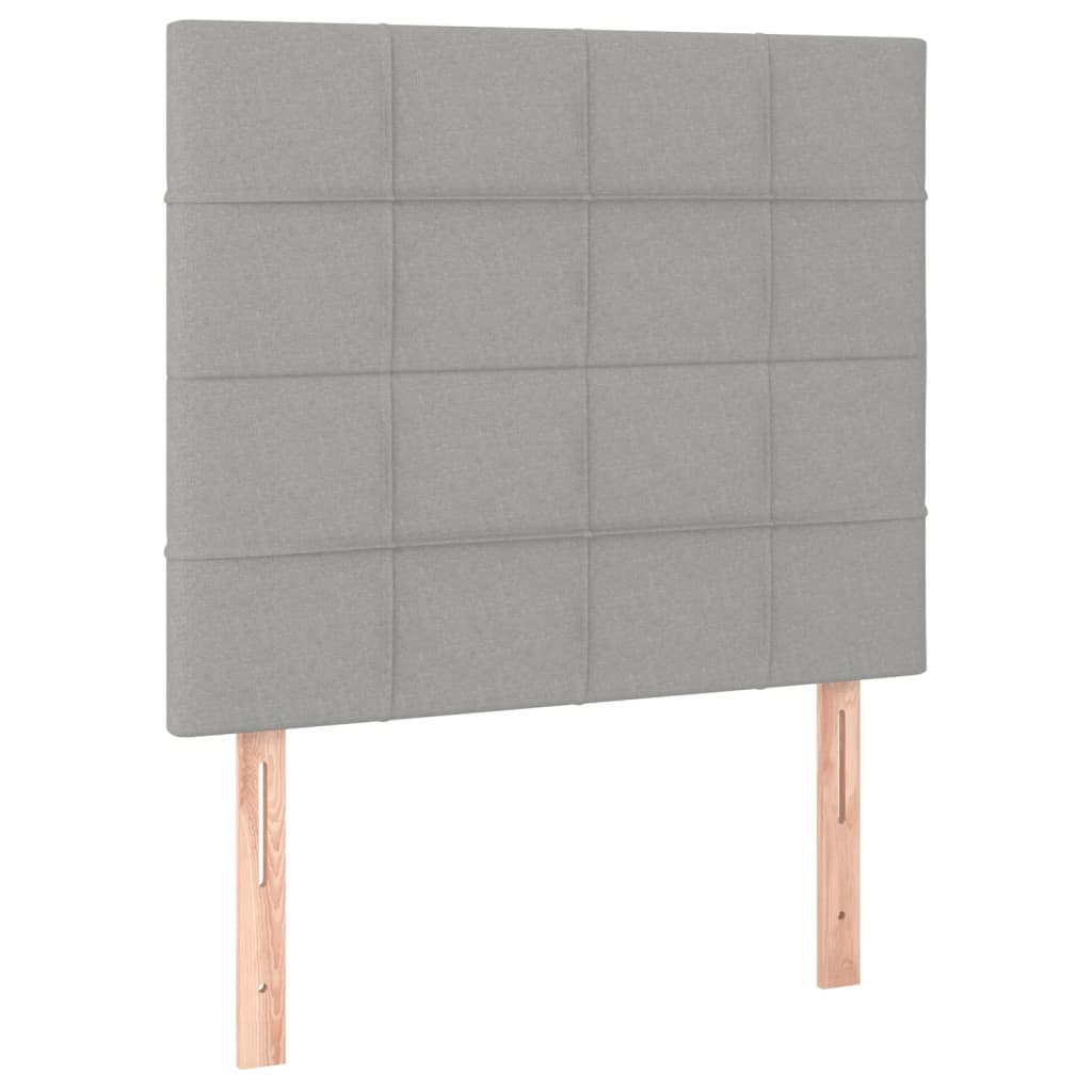 Cadre de lit sans matelas gris clair 100 x 200 cm tissu - 9
