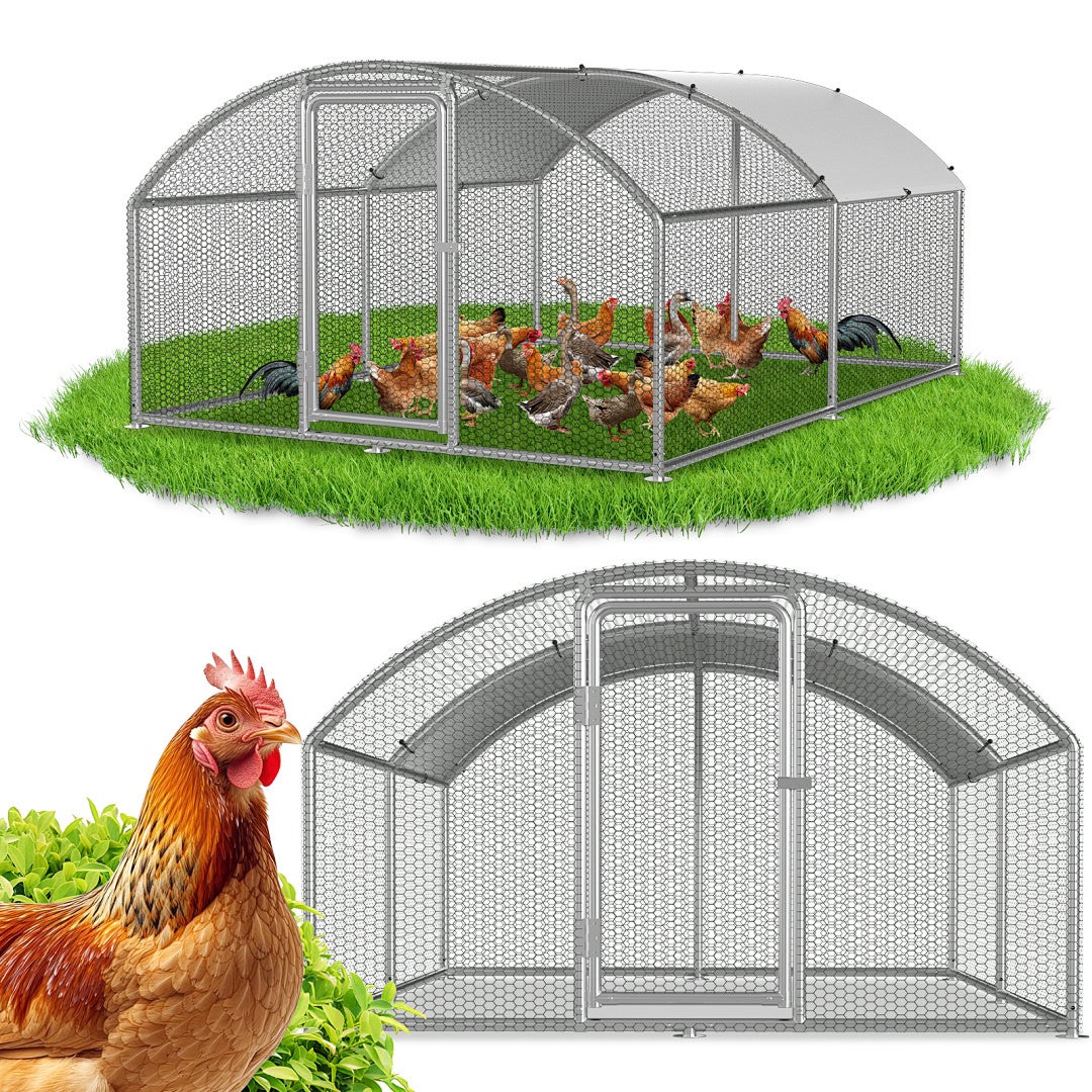 Wybieg dla Kur 3×4×2 m z łukowym dachem – Metalowy wybieg zewnętrzny 12 m², drzwi zamykane