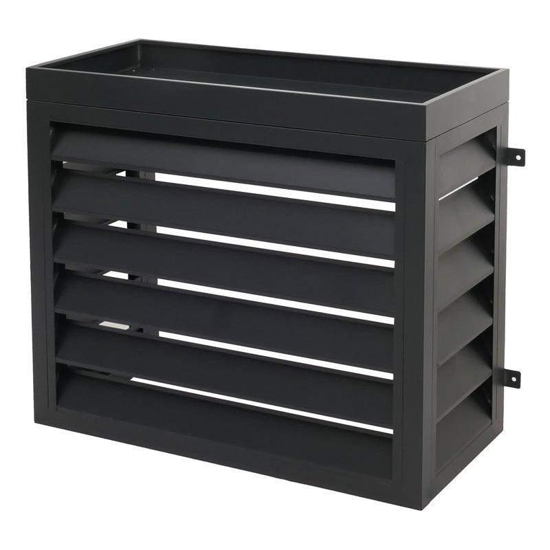 Pokrywa do klimatyzacji/pompy ciepła HWC-O43, pokrywa kratki ochronnej skrzynki na rośliny, metal 80x90x38cm ~ antracyt