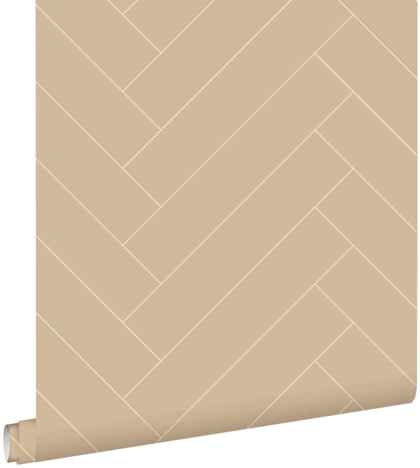 Tapeta motyw jodełki ciemny beż - 50 x 900 cm - ESTAHOME