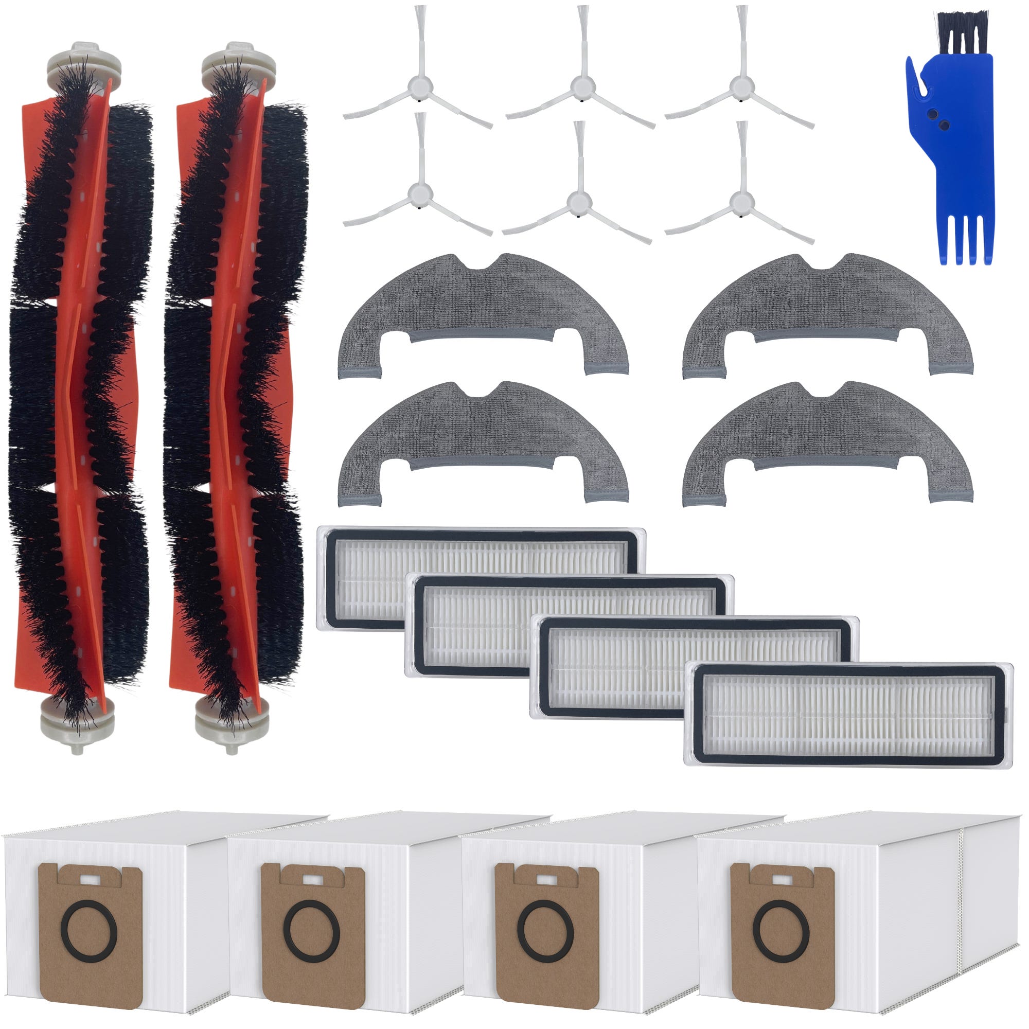 Accessoires en vervangingsset voor Dreame D10 Plus RLS3D, voor Z10 Pro, voor L10 Plus robotstofzuigers. 2 hoofdborstels, 4 zijborstels, 4 HEPA-filters, 4 dweildoeken, 4 stofzakken Accessoires en vervangingsset voor Dreame D10 Plus RLS3D, voor Z10 Pro, voor L10 Plus robotstofzuigers. 2 hoofdborstels, 4 zijborstels, 4 HEPA-filters, 4 dweildoeken, 4 stofzakken