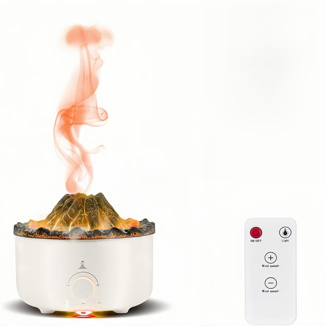 Ultracichy nawilżacz powietrza do aromaterapii, zasilany przez USB, automatyczne wyłączanie, światło symulujące płomień