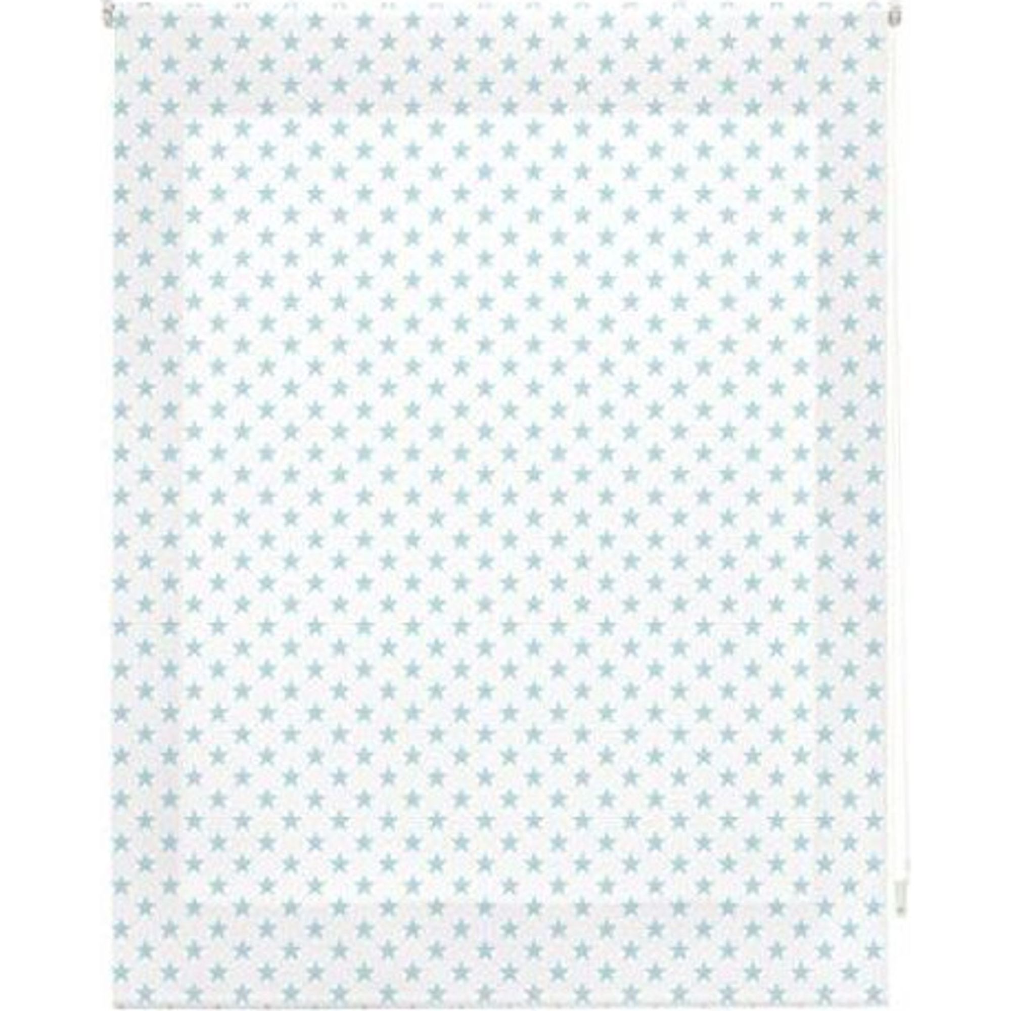 Estor enrollable infantil - estor infantil tamaño 160x250 - estor enrollable color blanco con estrellas turquesa | blindecor