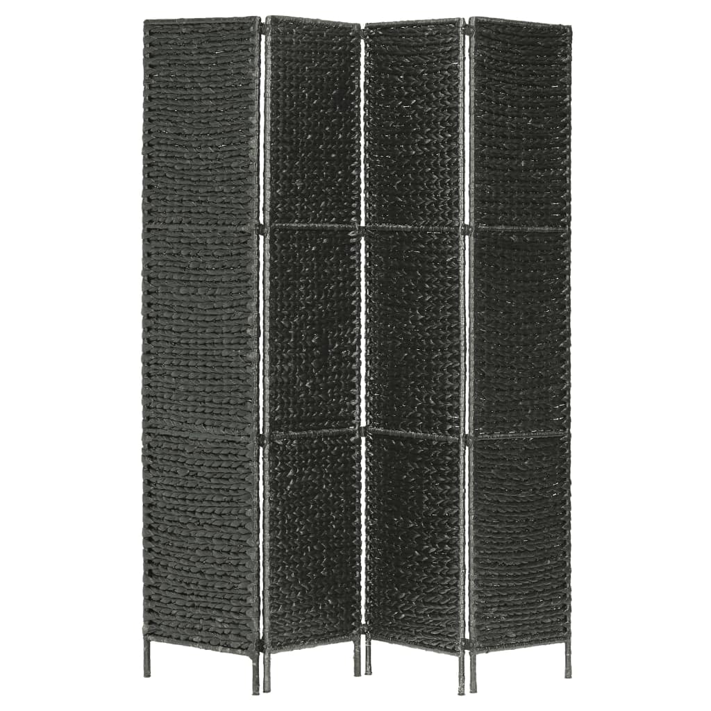 Biombo separador divisor - 4 paneles jacinto de agua negro 154x160 cm